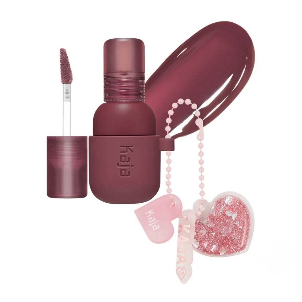 NIB KAJA Jelly Charm Glazed Lip Color Cheek Stain Keychain 04 Fig Soda Bag Charm